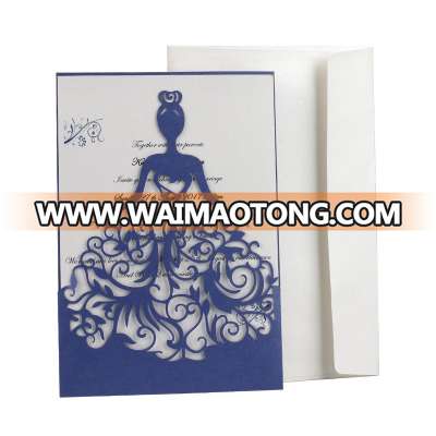 2019 Luxurious Laser Cut New design unique customised wedding invitation cards greeting wedding card