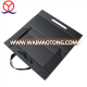 Magnetic Closure Cardboard Paper Custom Design Flat Packing Matte Black Foldable Gift Box With Ribbon Handle